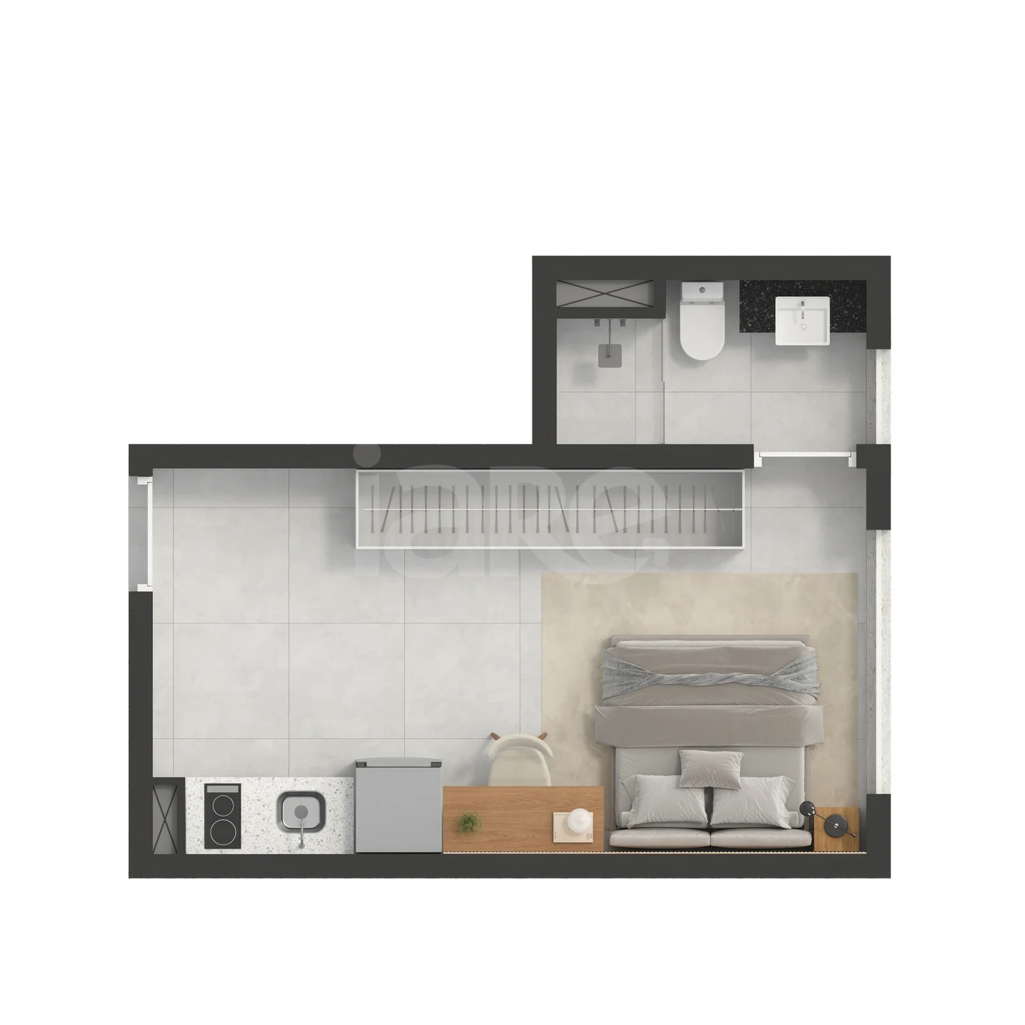 Planta — Studio 24,31 m²