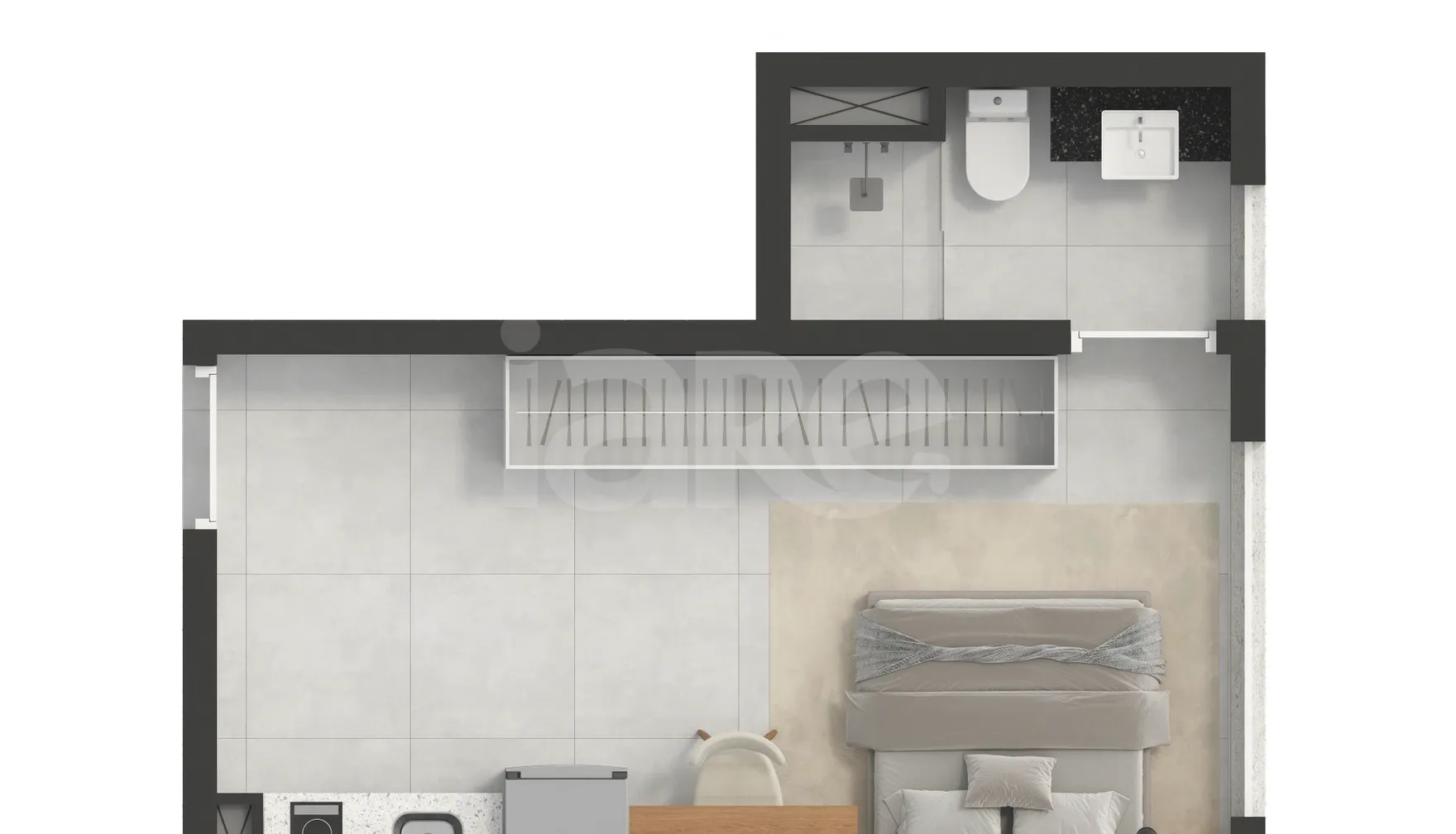 Planta — Studio 24,31 m²