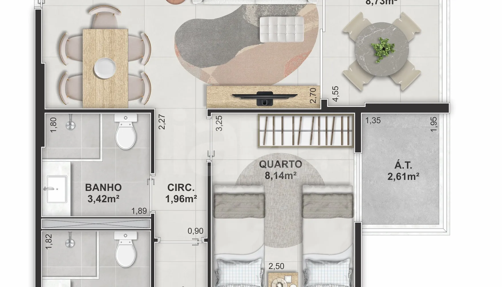 Planta — Apartamento 66,29 m²