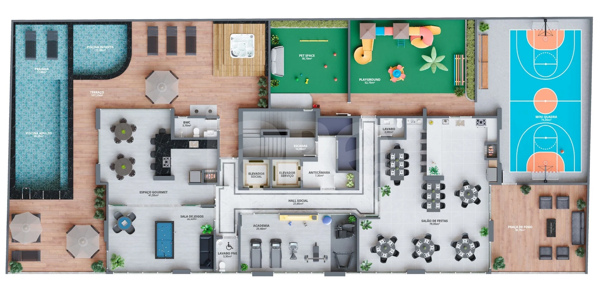 Planta — Pavimento lazer