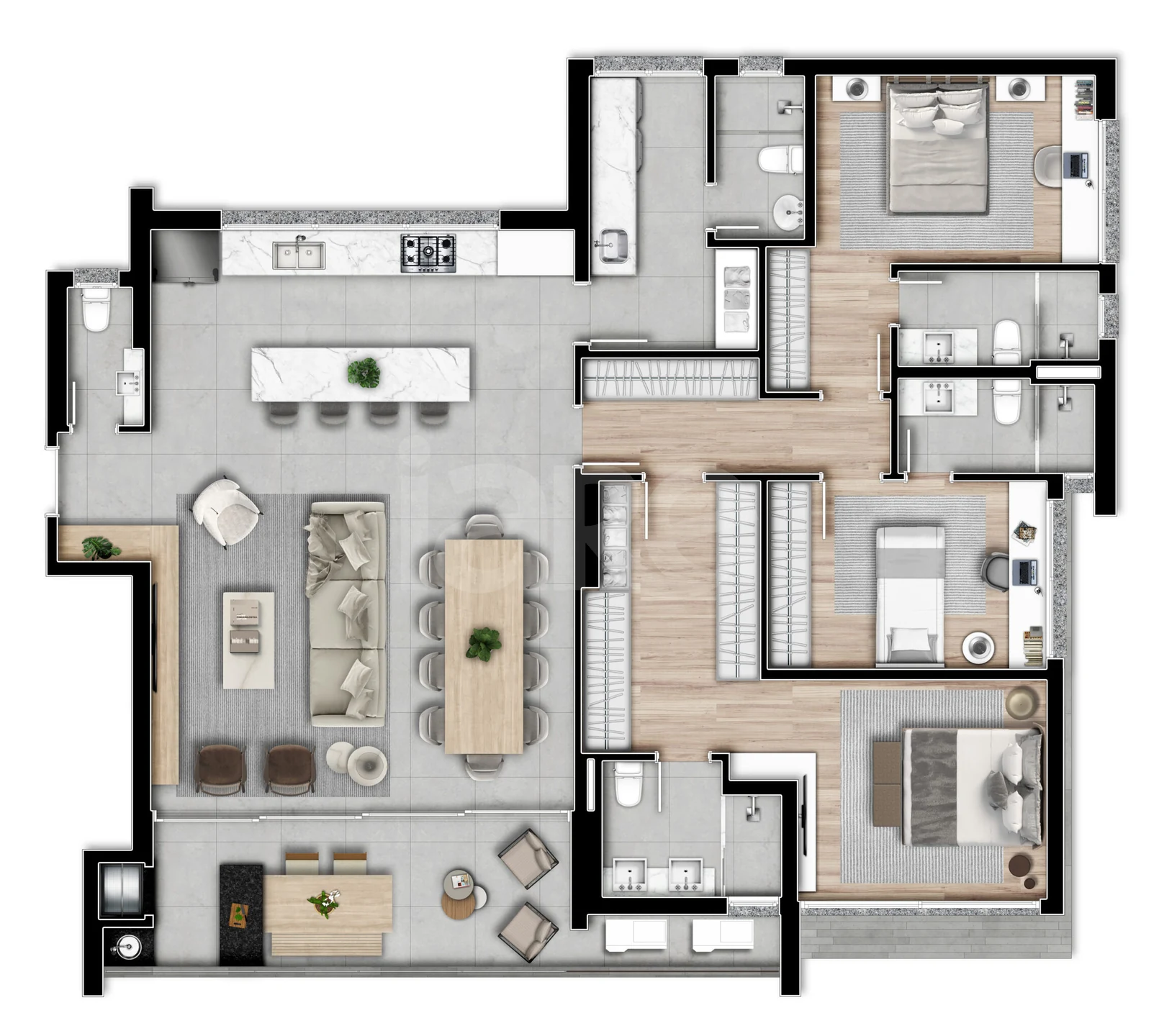 Planta — Apartamento 164,15 m²