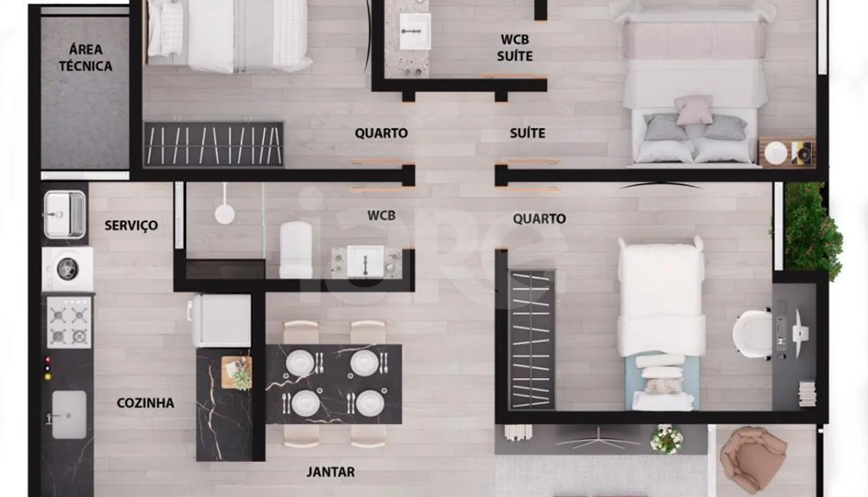 Planta — Apartamento 75,18 m²
