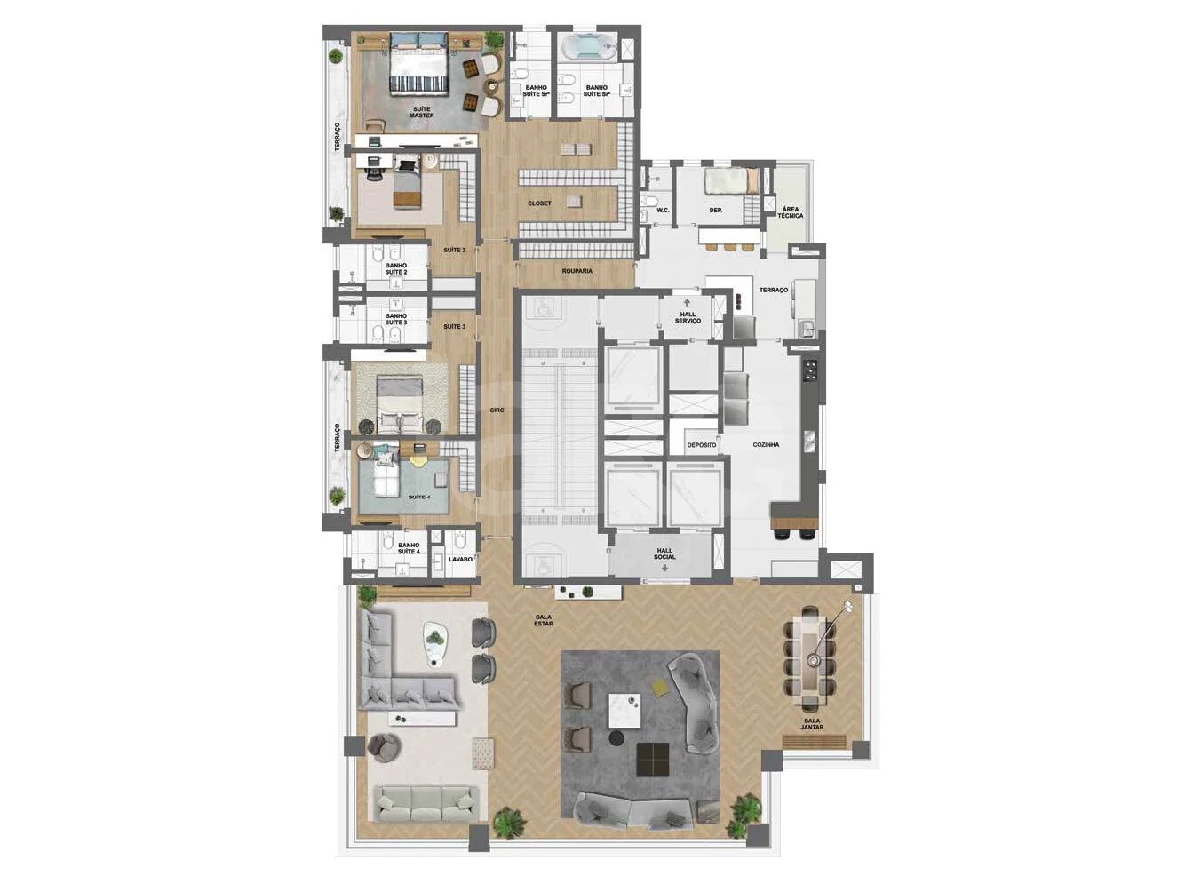 Planta — Apartamento 375,17 m²