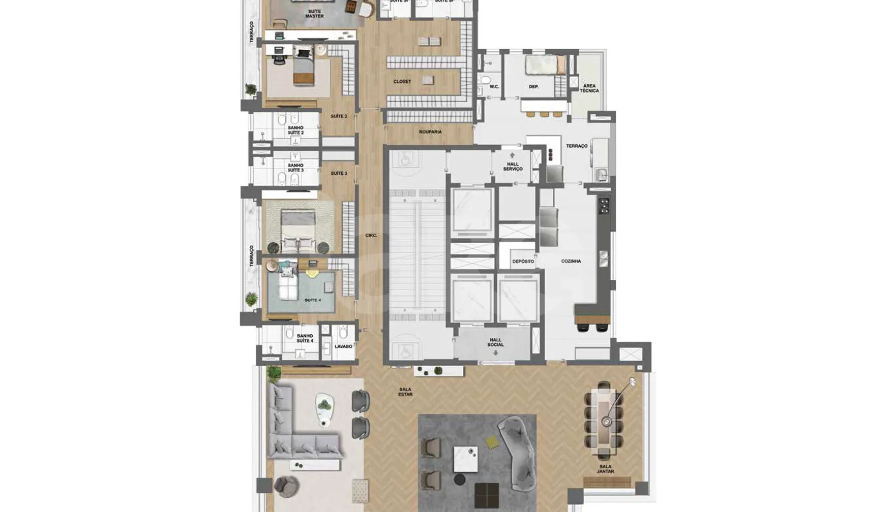 Planta — Apartamento 375,17 m²
