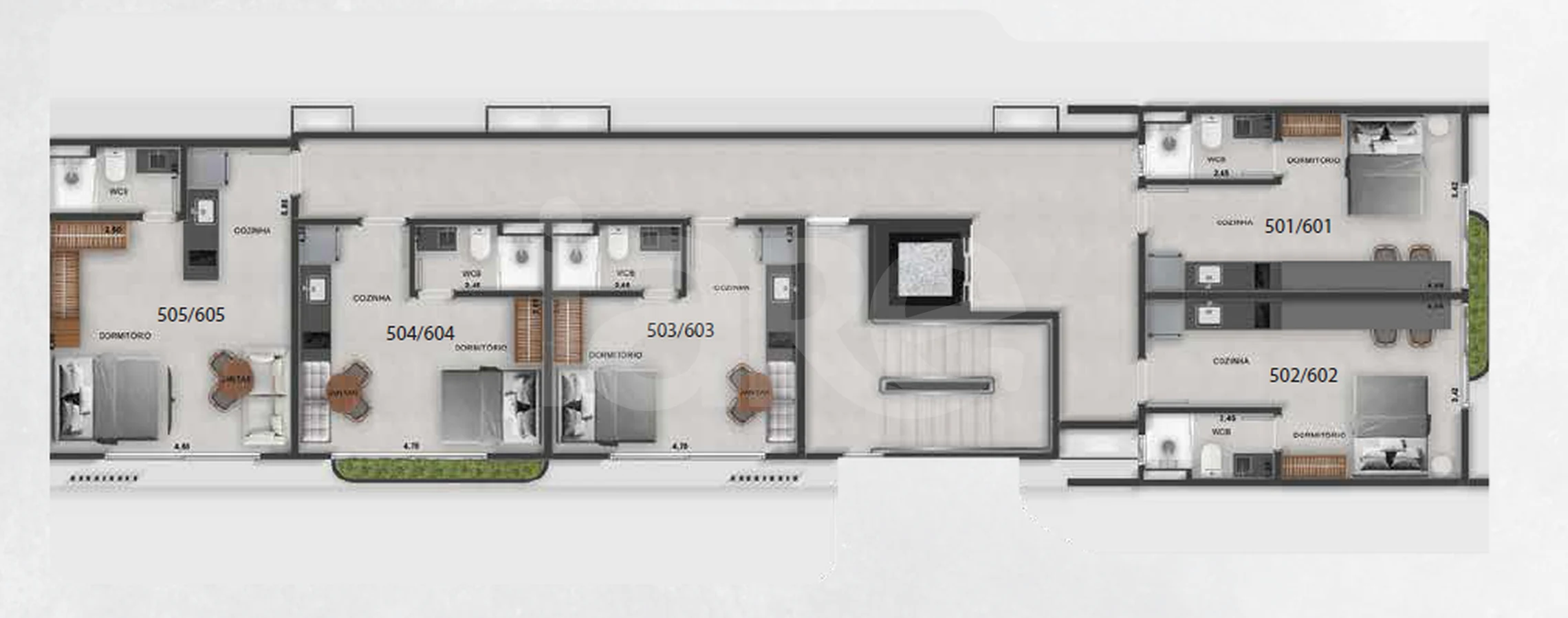 Planta — Pavimento 5 e 6