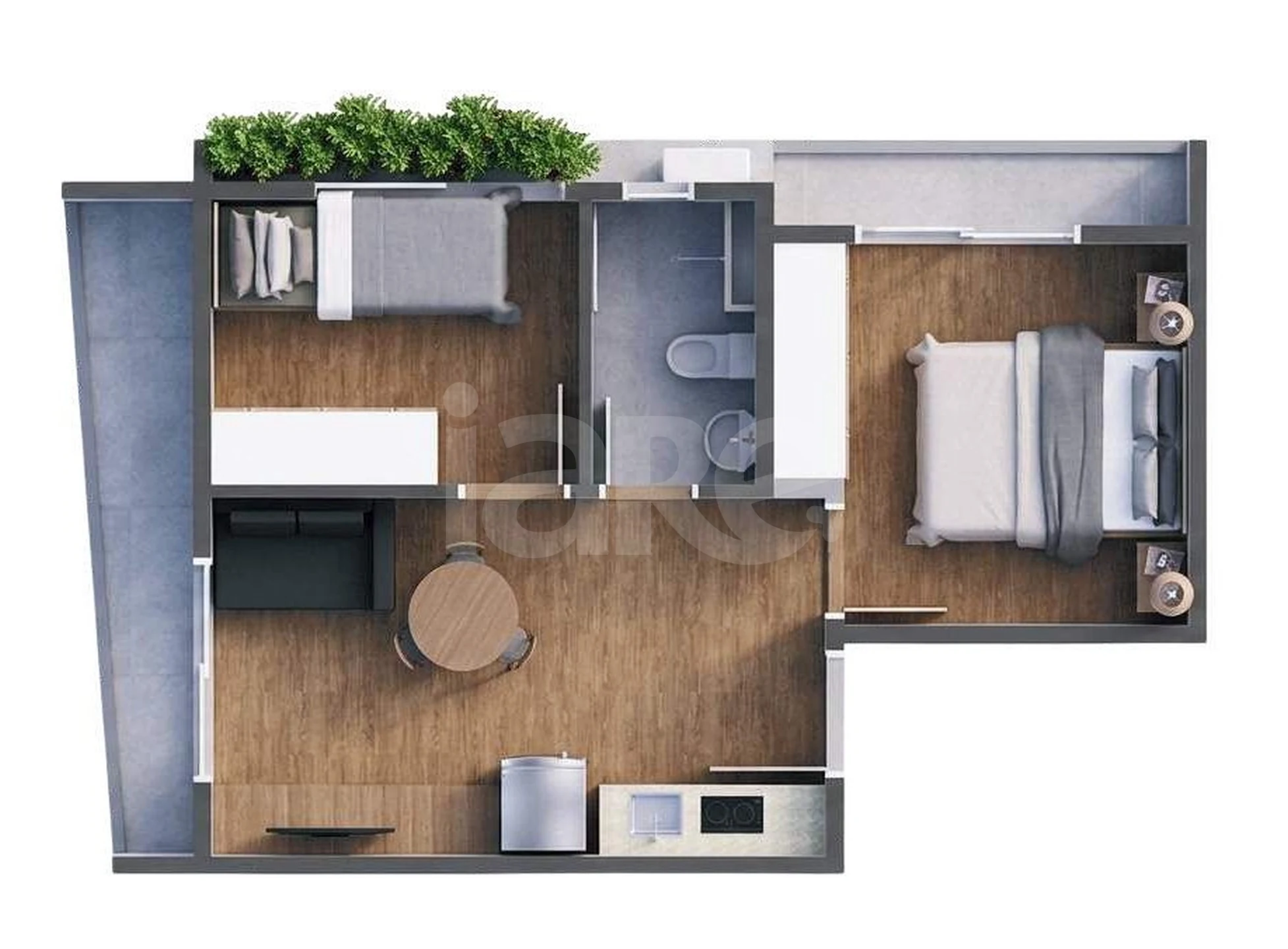 Planta — Apartamento 35,64 m²