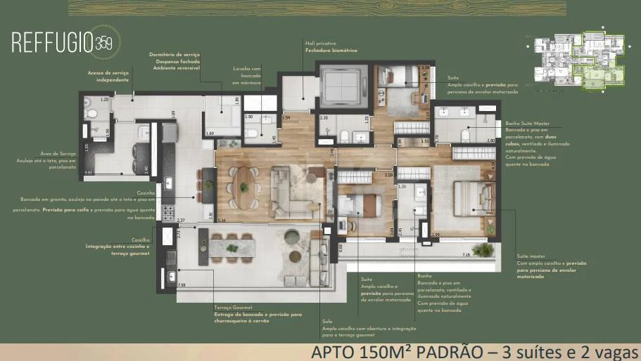 Planta — Apartamento 150 m²