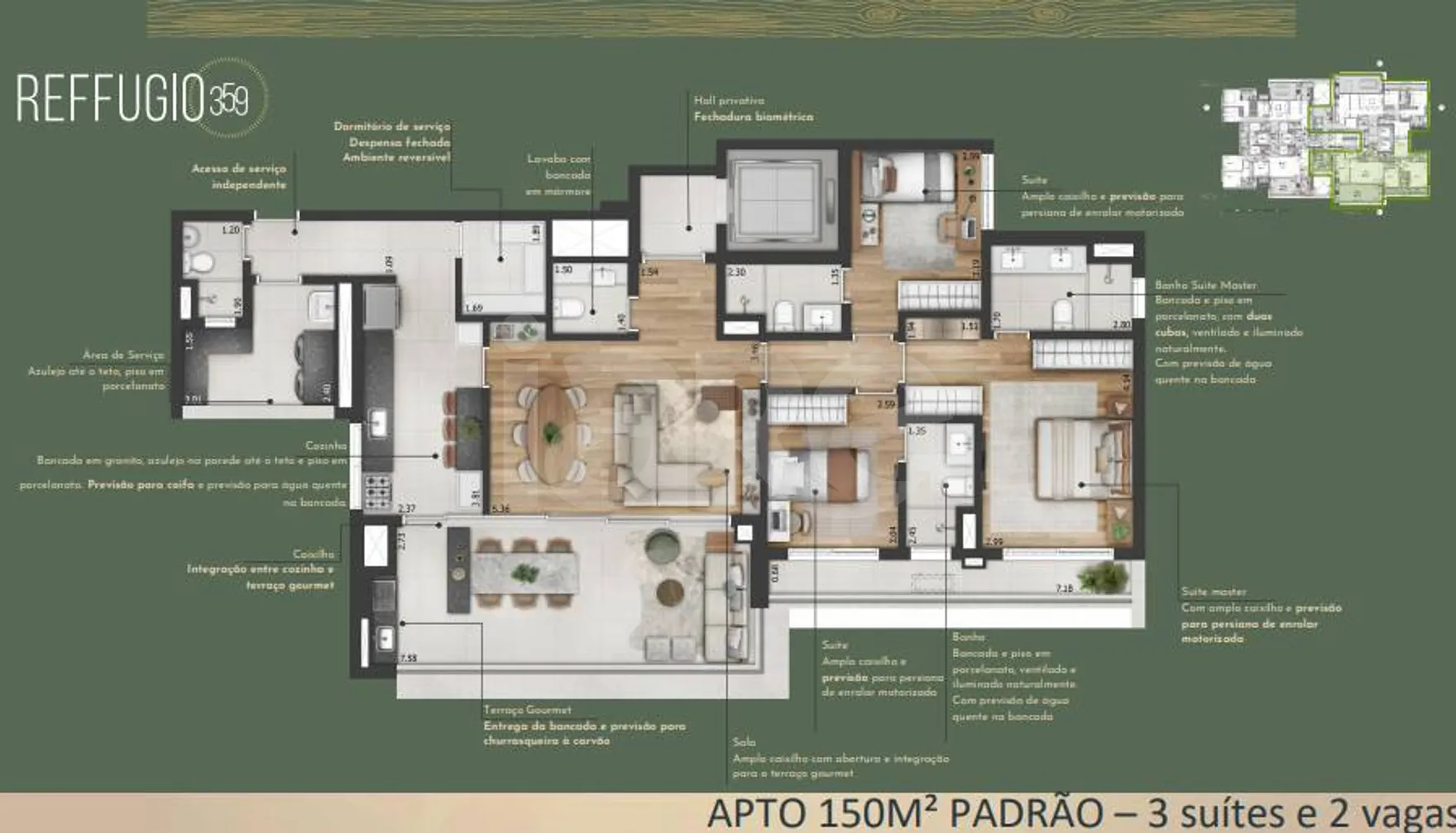Planta — Apartamento 150 m²