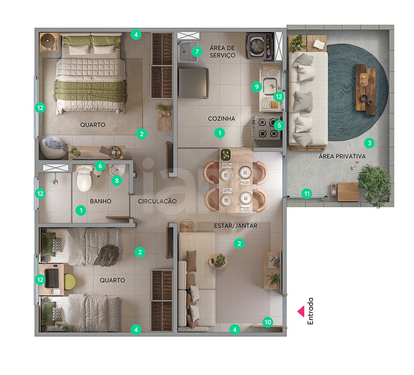 Planta — Garden 54,2 m²