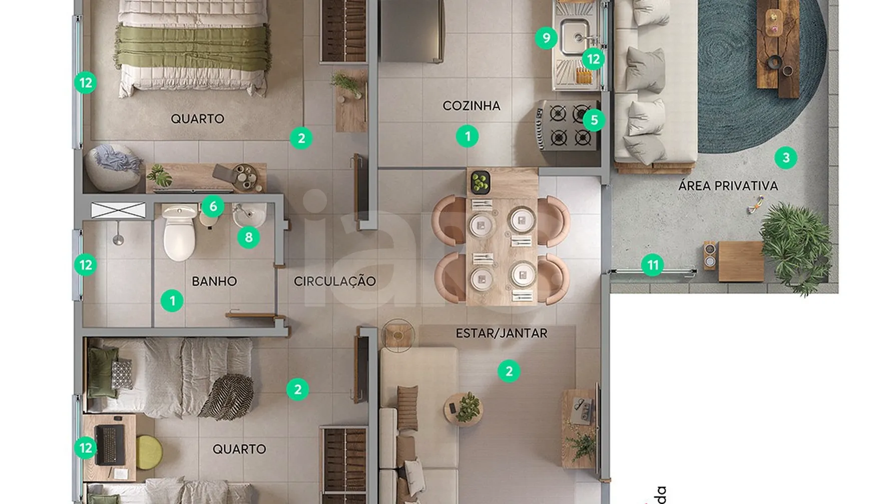 Planta — Garden 54,2 m²