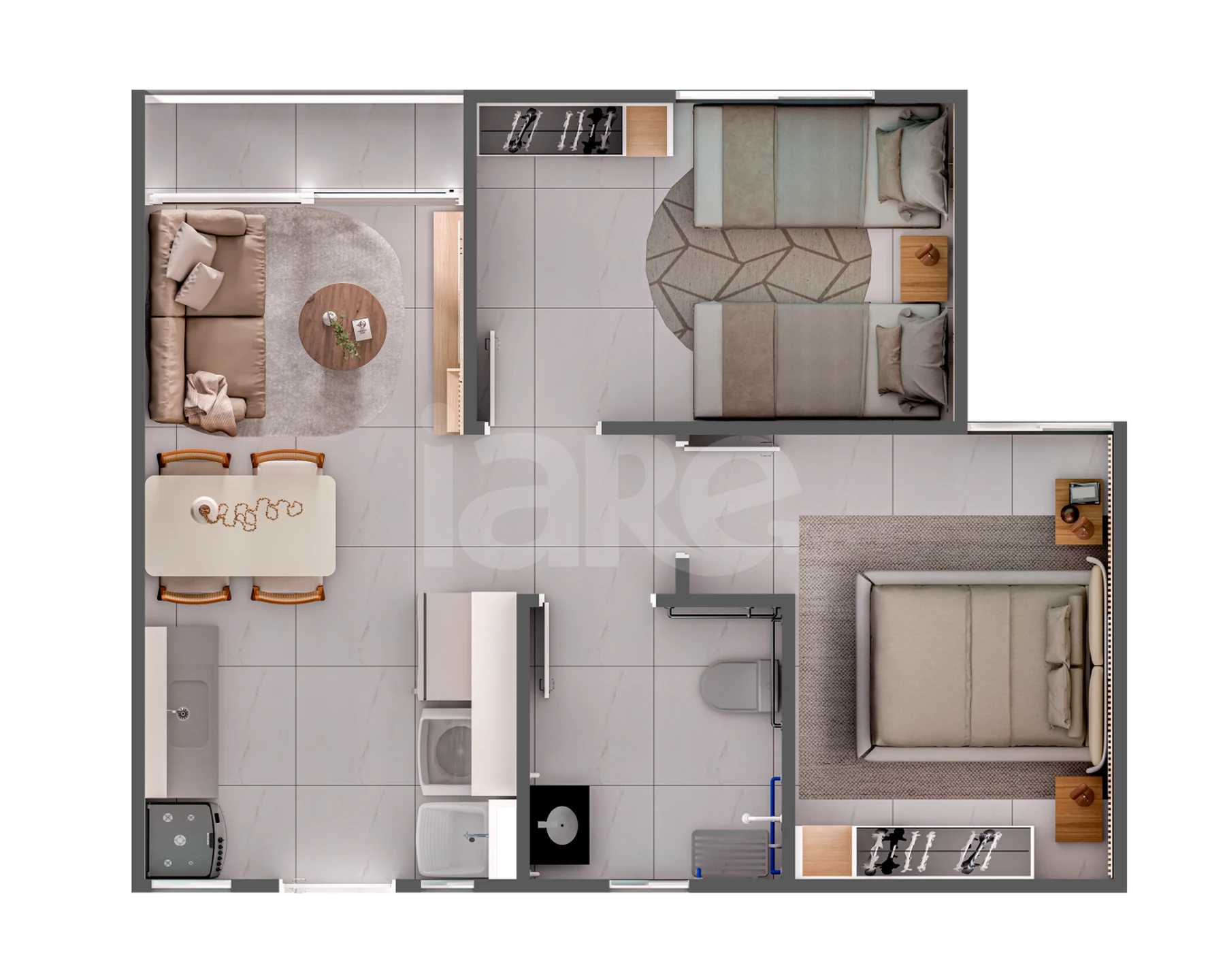 Planta — Apartamento 42,07 m²
