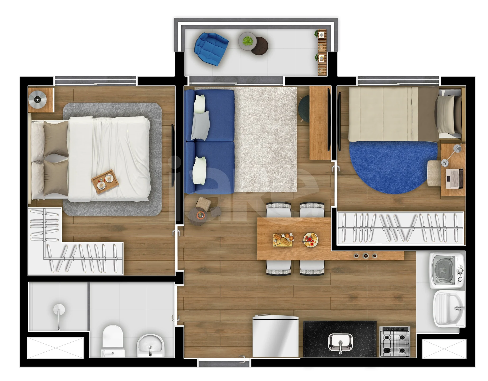 Planta — Apartamento 36,72 m²