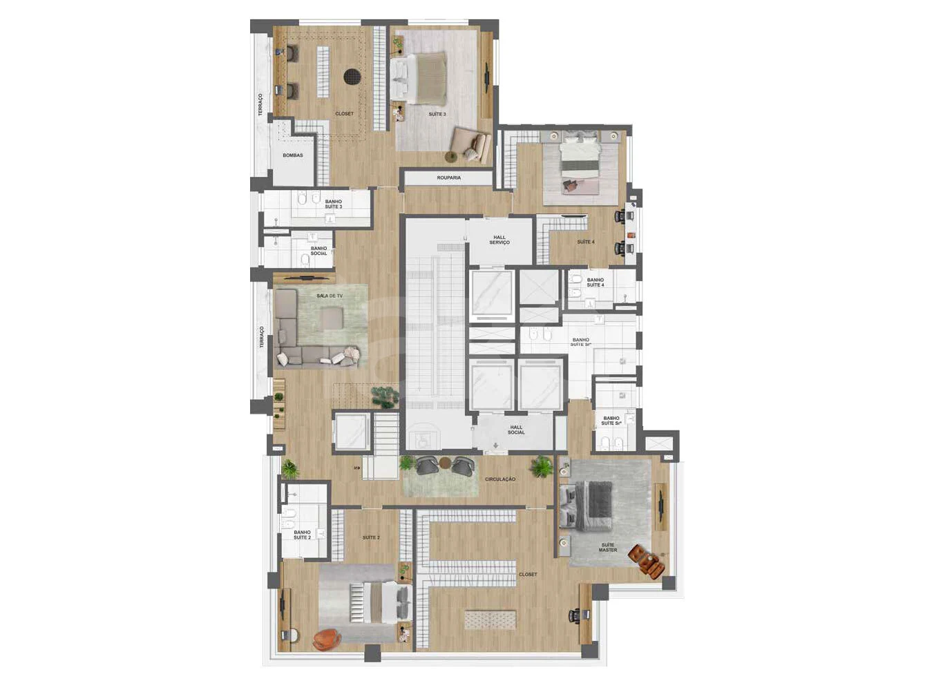 Planta — Cobertura Duplex 688 m²