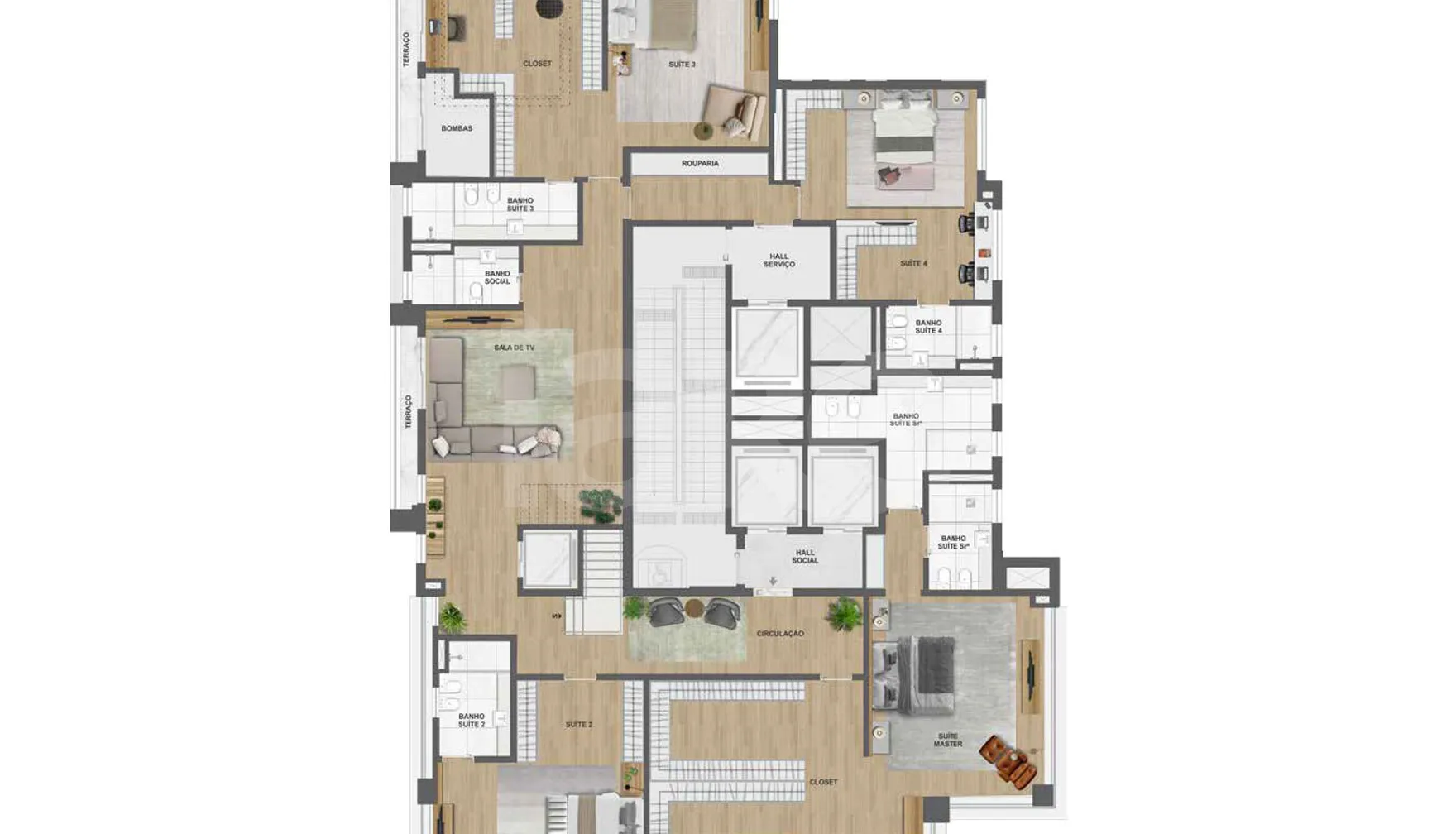 Planta — Cobertura Duplex 688 m²