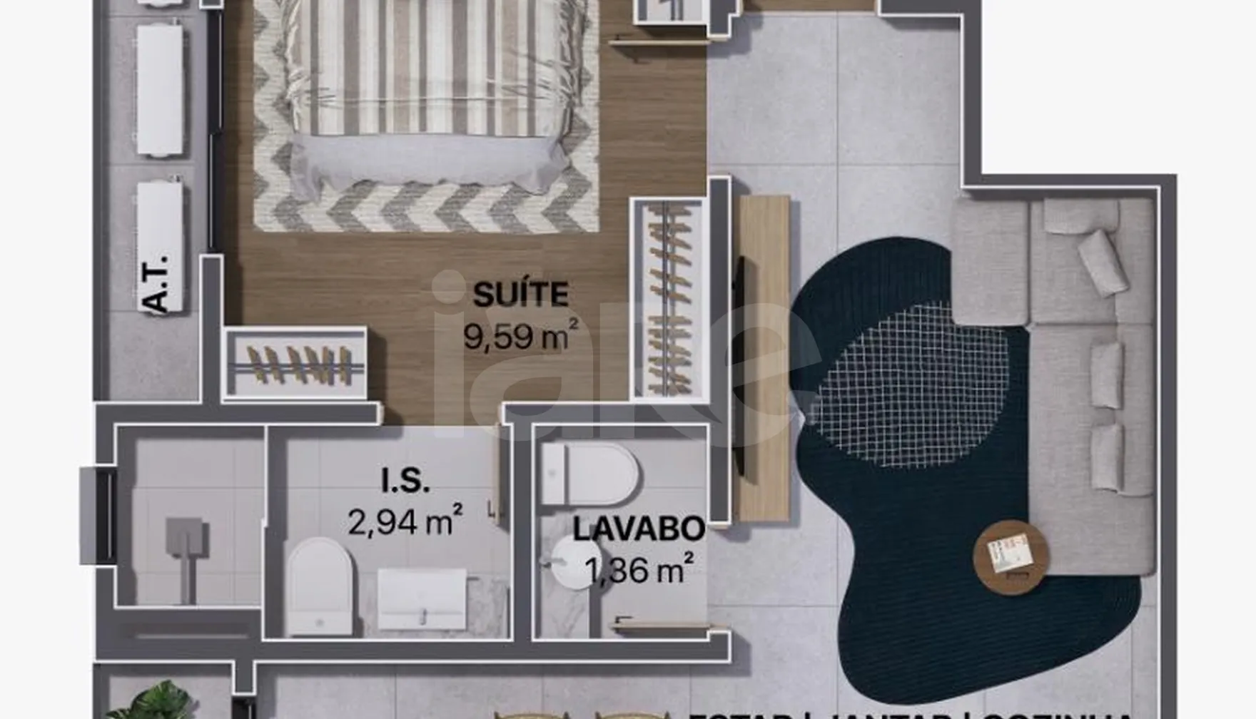 Planta — Apartamento 65,18 m²