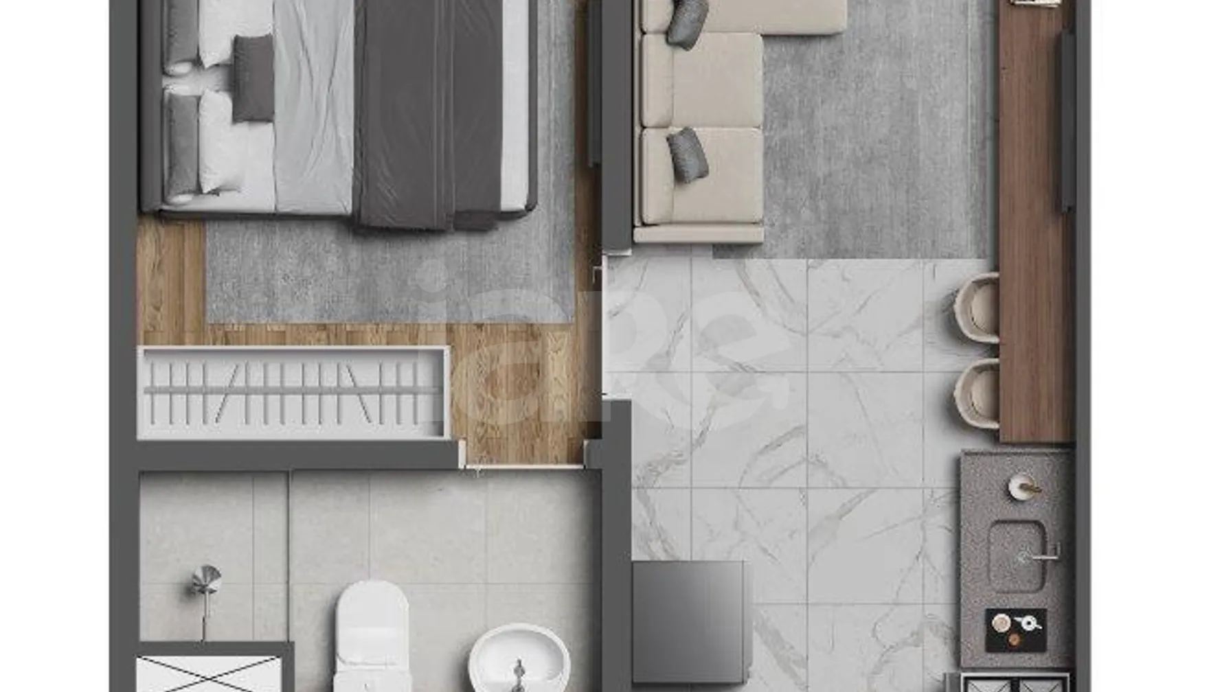 Planta — Apartamento 24,17 m²