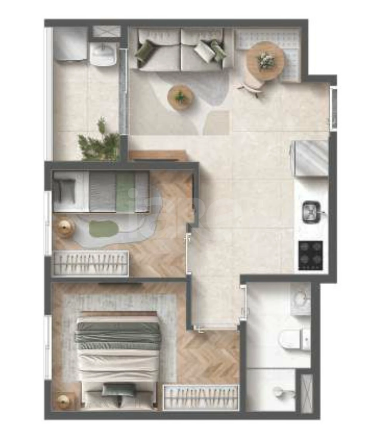 Planta — Apartamento 38,33 m²
