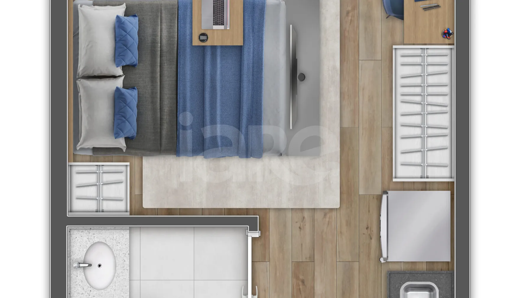 Planta — Studio 18,54 m²