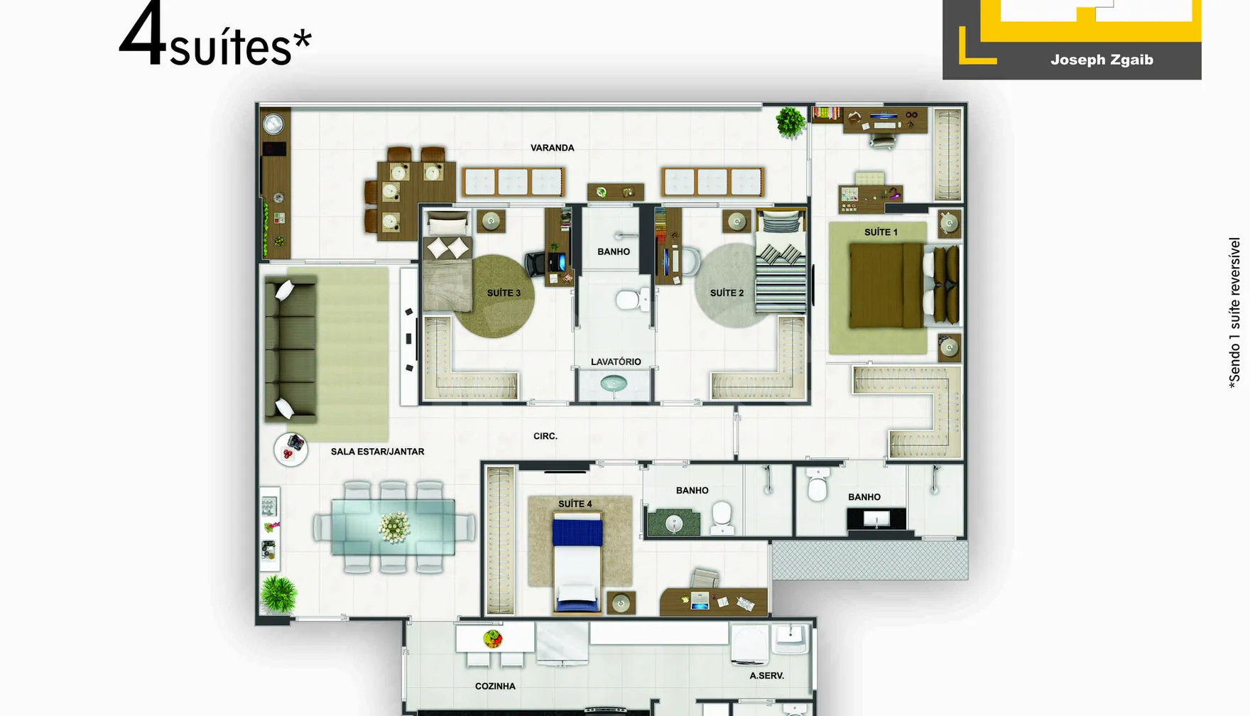 Planta — Apartamento 132,09 m²