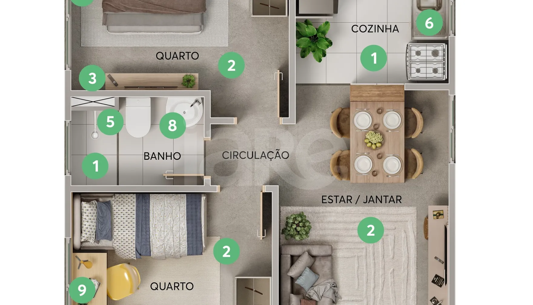 Planta — Apartamento 40,64 m²