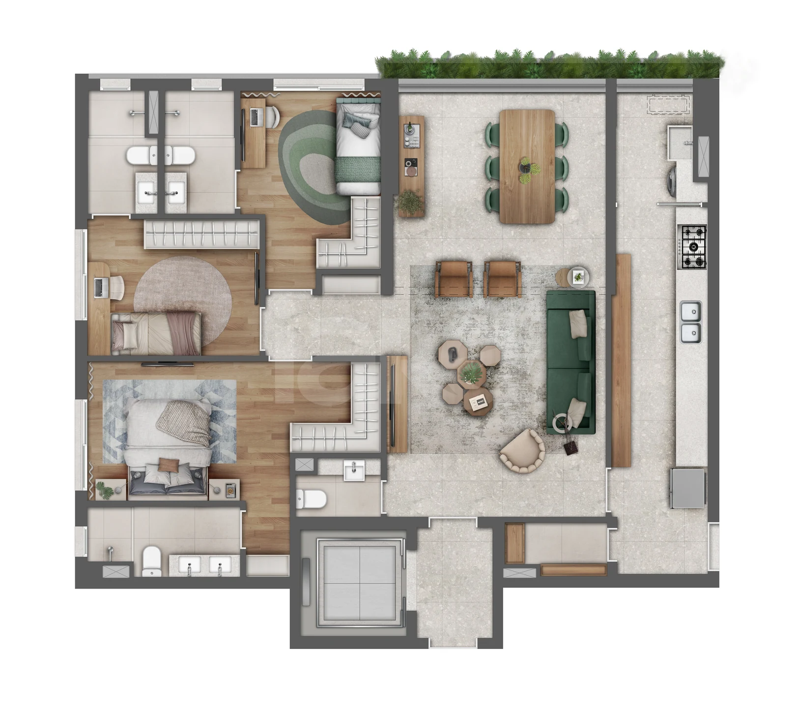 Planta — Apartamento 123,53 m²