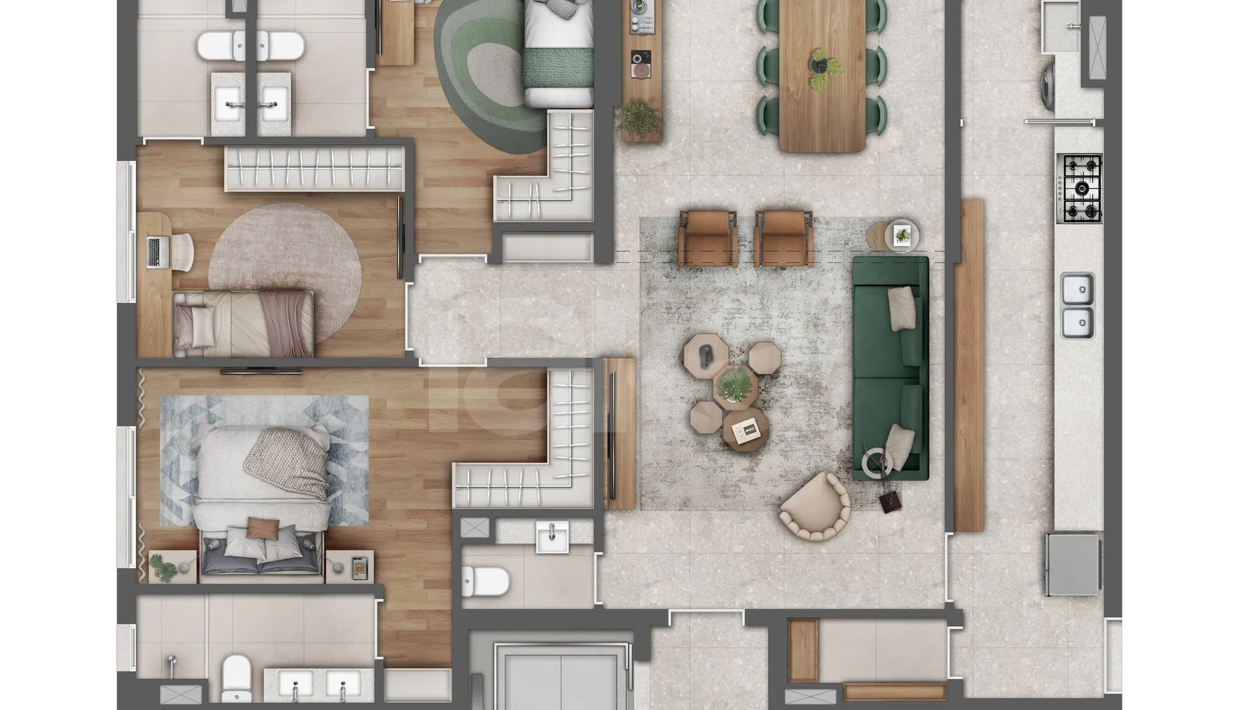 Planta — Apartamento 123,53 m²