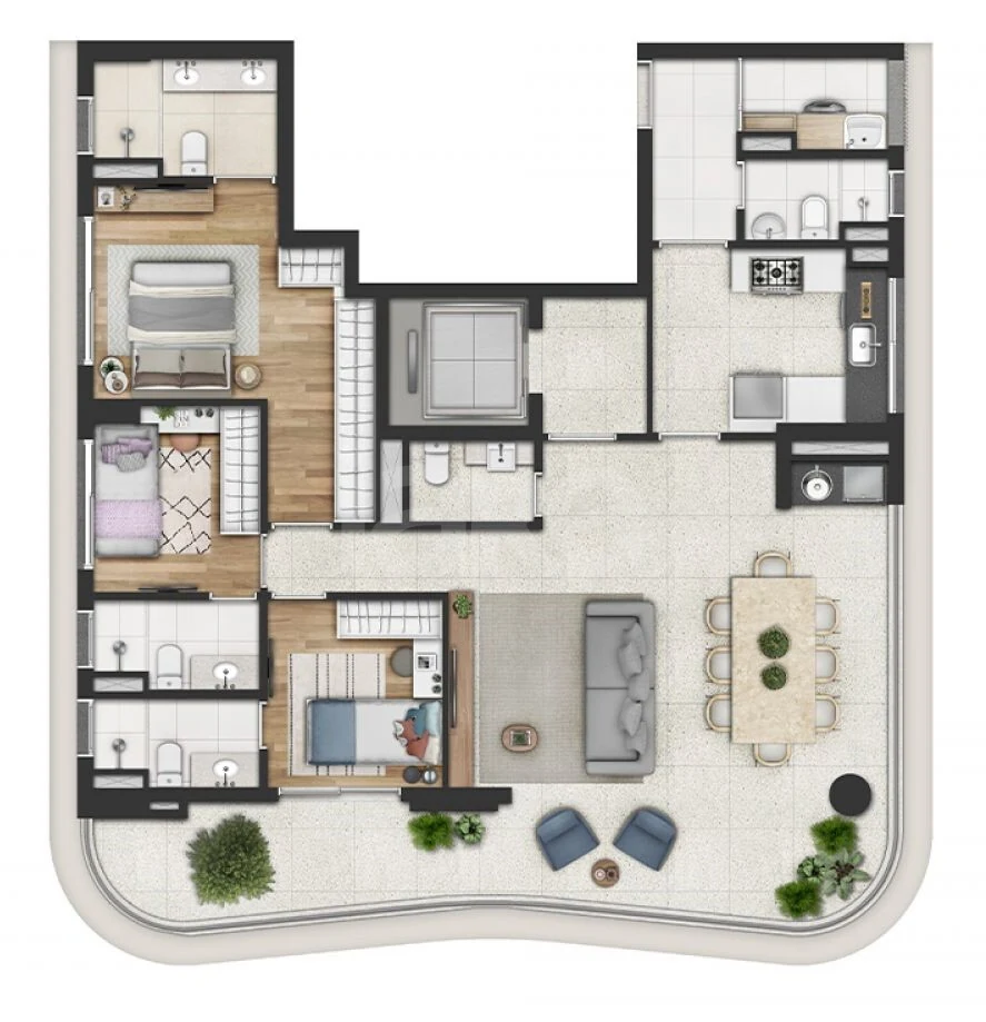 Planta — Apartamento 124,88 m²