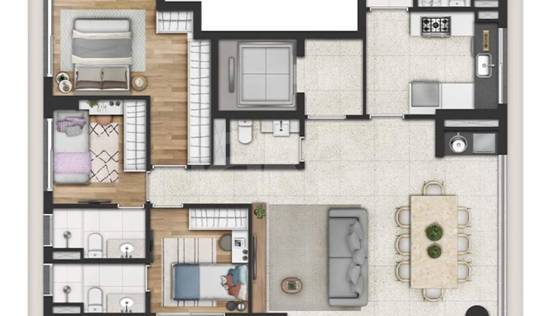 Planta — Apartamento 124,88 m²