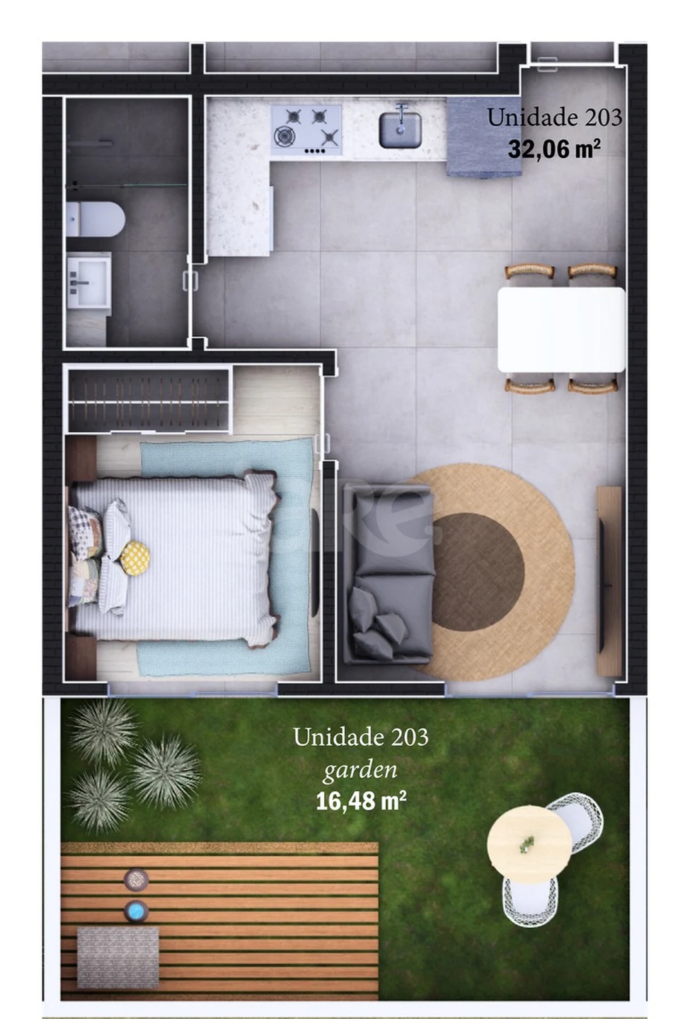 Planta — Garden 48,54 m²