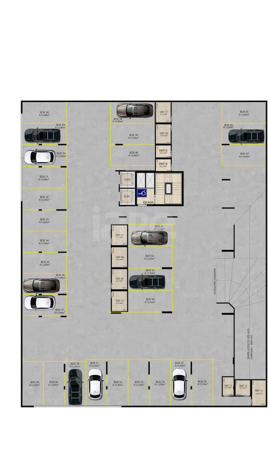 Planta — Pavimento garagem 1