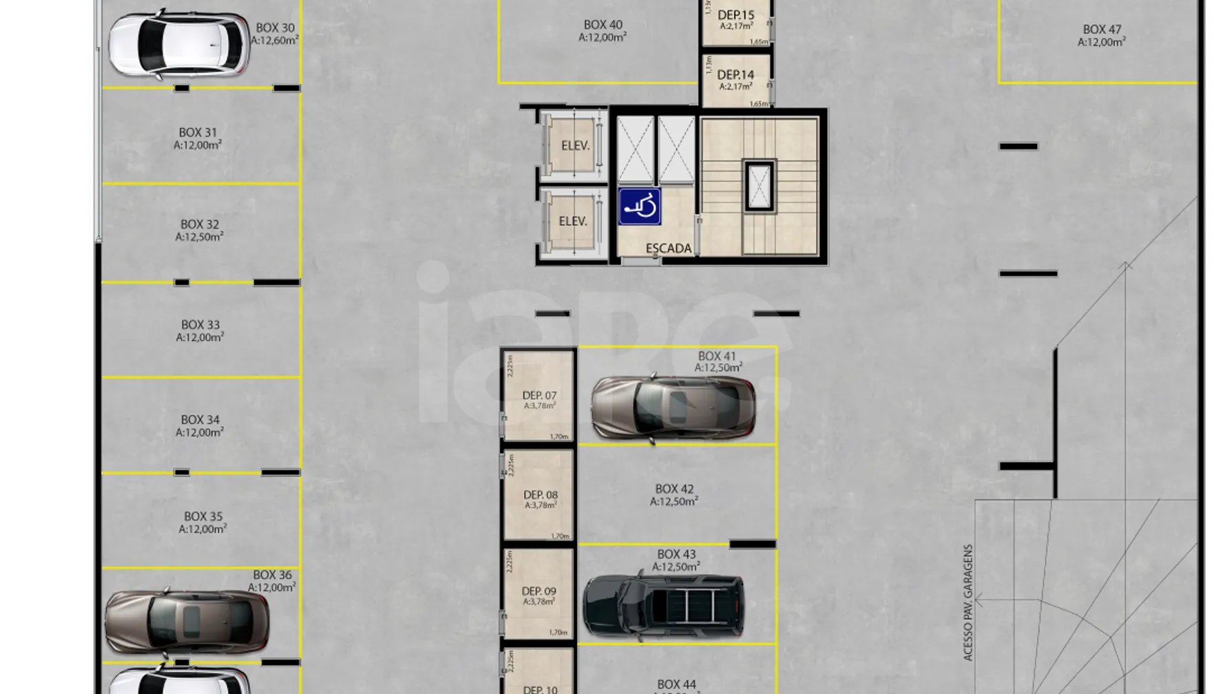 Planta — Pavimento garagem 1