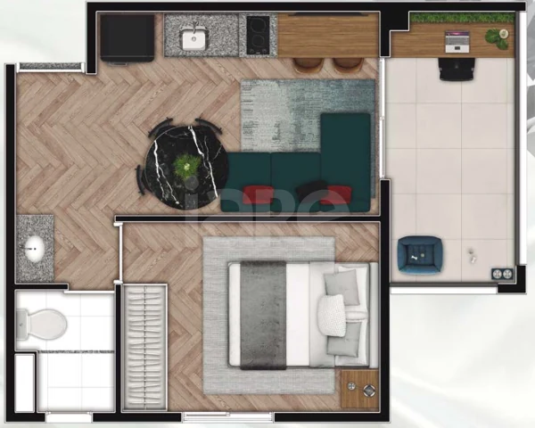 Planta — Apartamento 31,34 m²