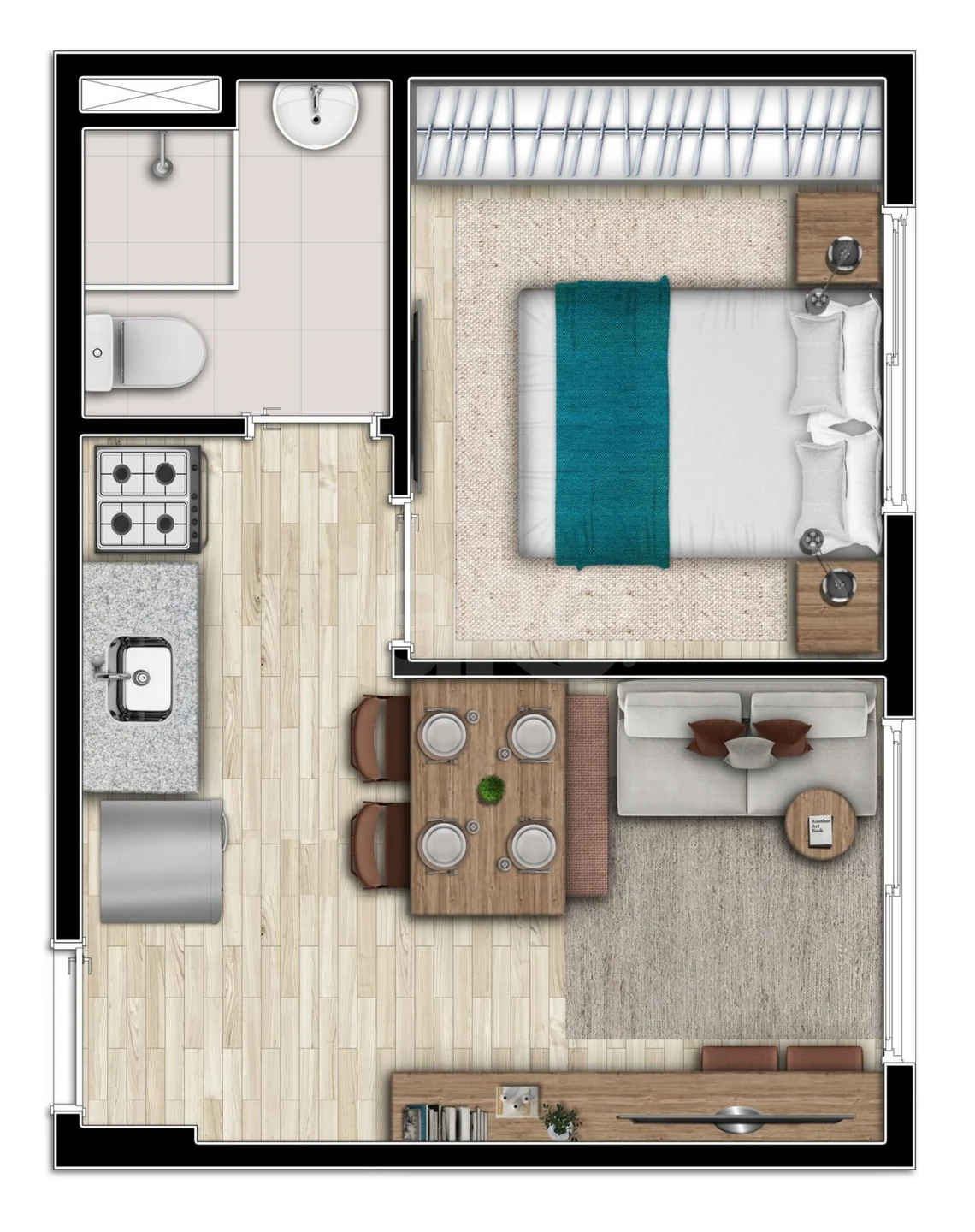Planta — Apartamento 25,26 m²