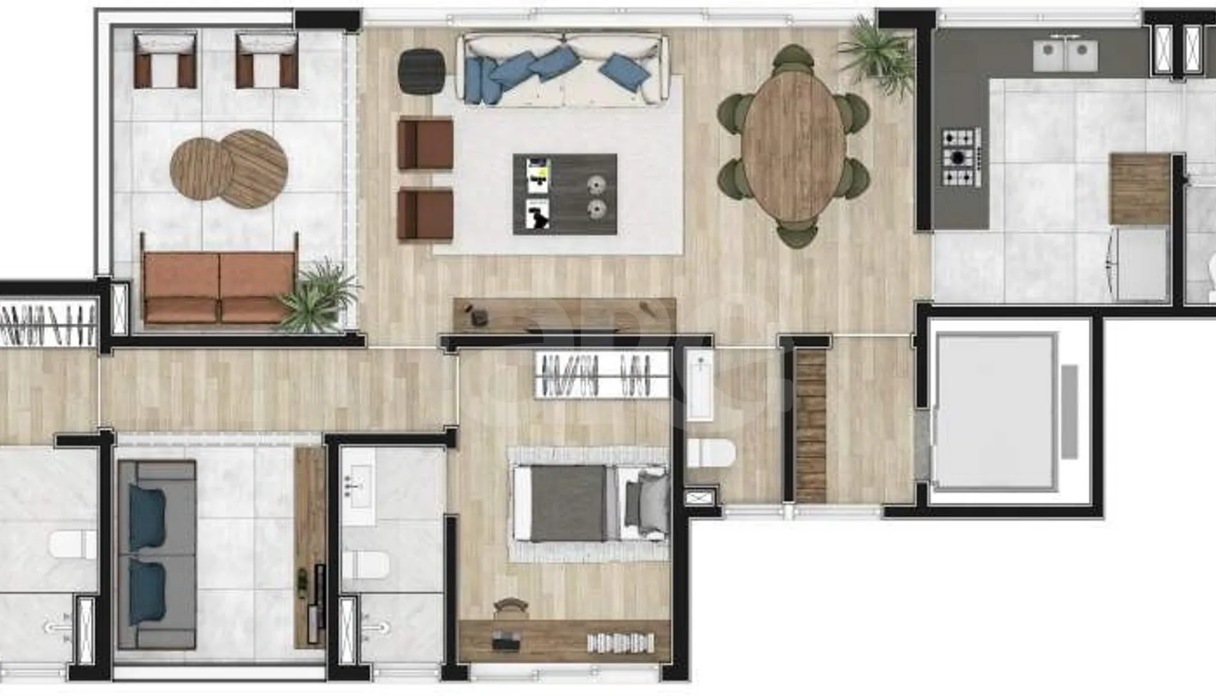 Planta — Apartamento 144,07 m²