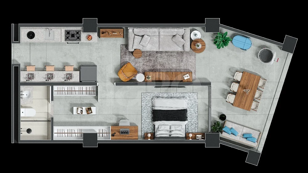 Planta — Apartamento 74,19 m²