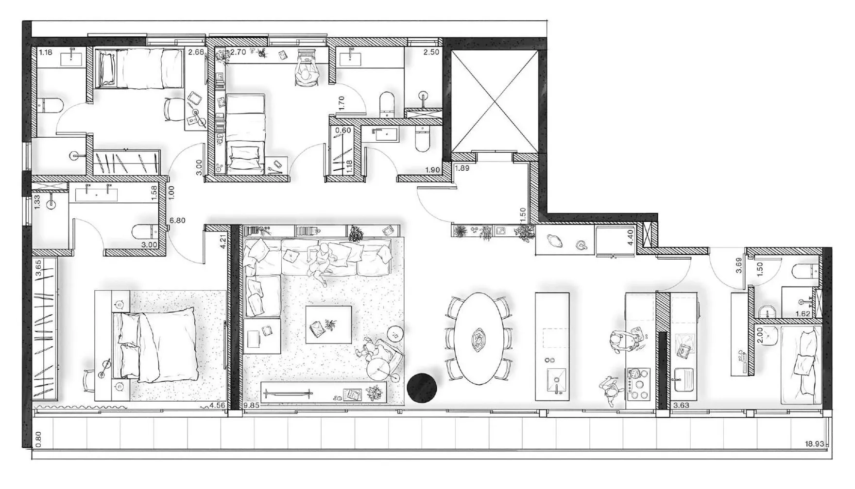 Planta — Apartamento 148,88 m²