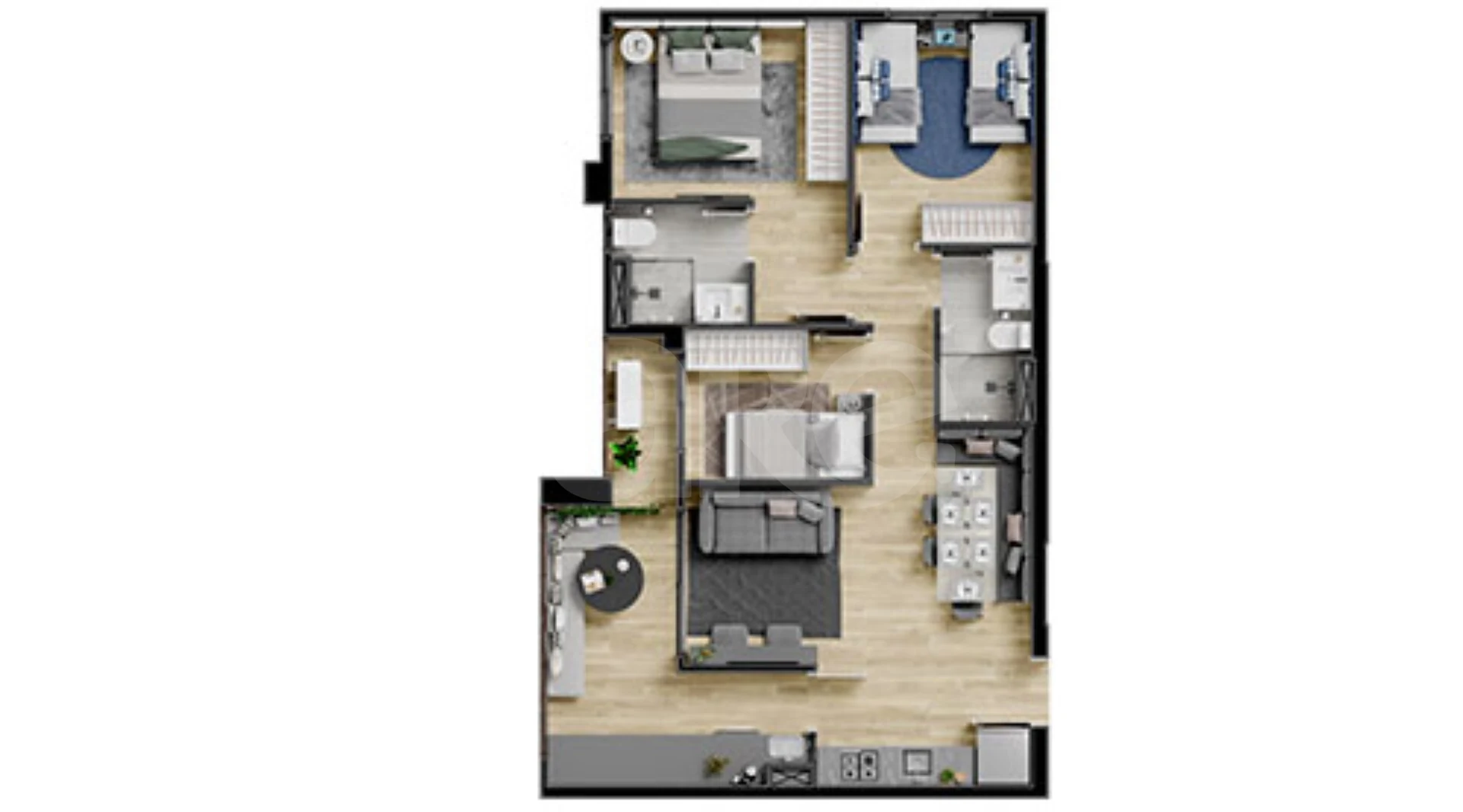 Planta — Apartamento 66,43 m²