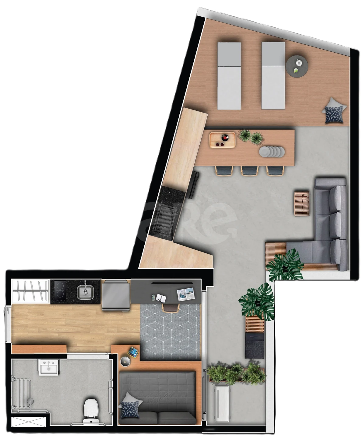 Planta — Studio 50 m²