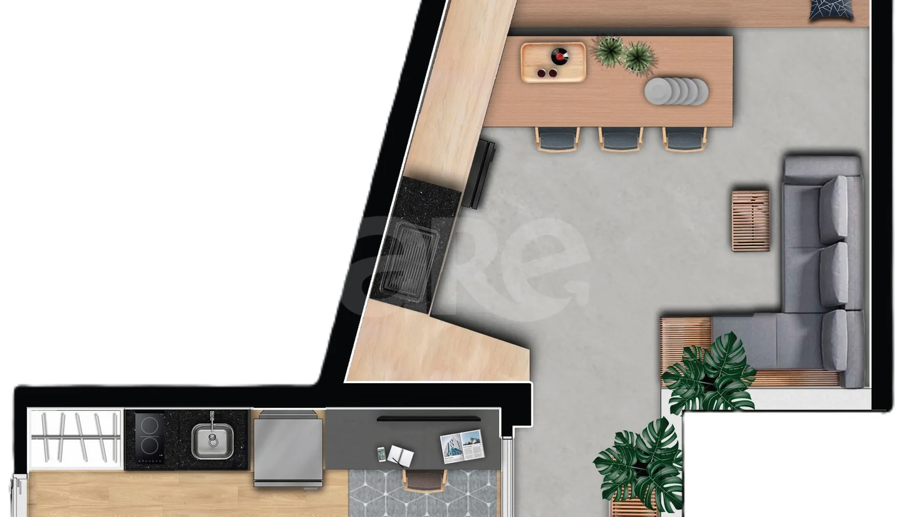 Planta — Studio 50 m²