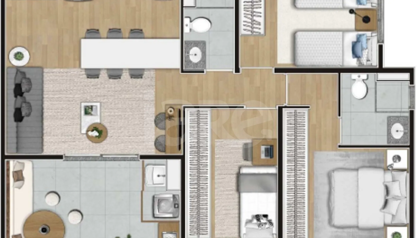Planta — Apartamento 69,8 m²