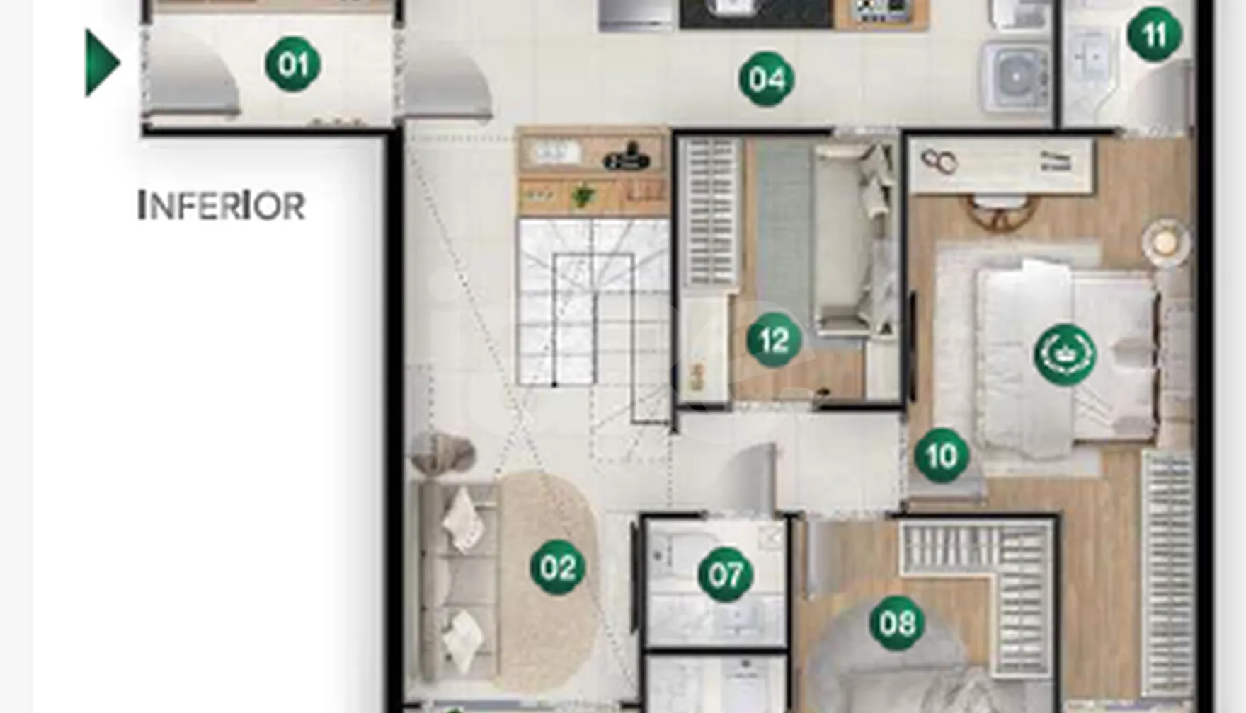 Planta — Cobertura Duplex 115,12 m²