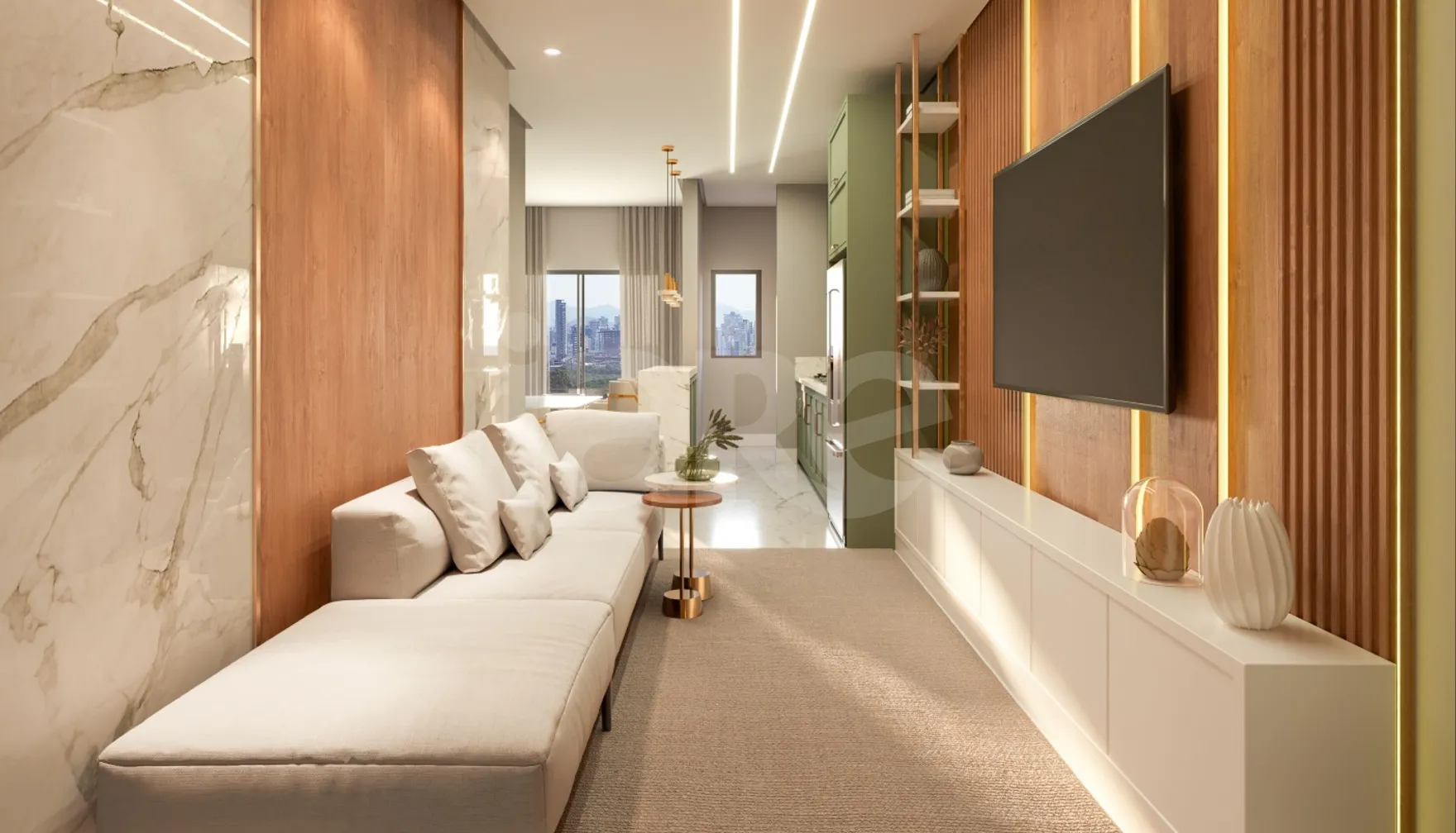 Clara Palace - Apartamento com 76,7 m², em Perequê — foto 2