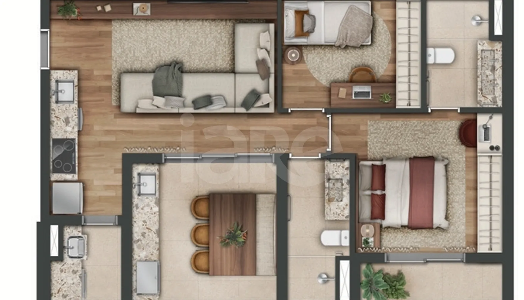 Planta — Apartamento 71,2 m²