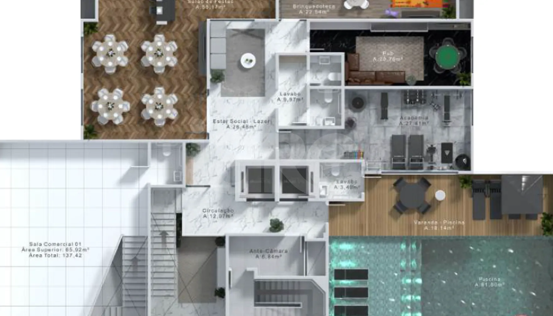Planta — Pavimento lazer