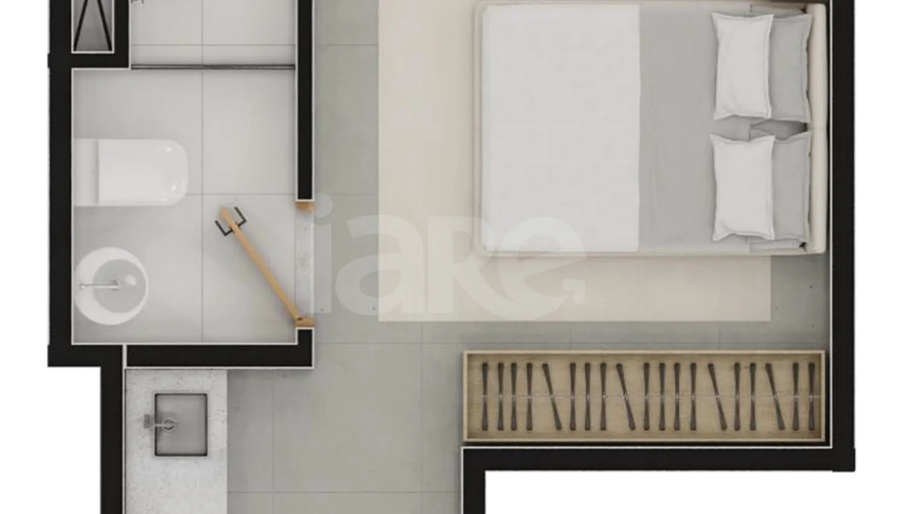 Planta — Studio 24,8 m²