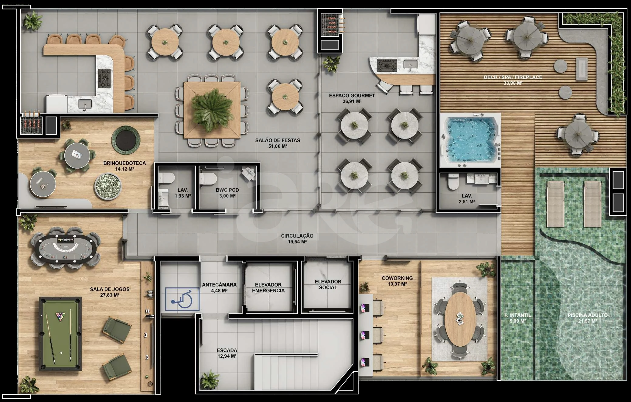 Planta — Pavimento lazer