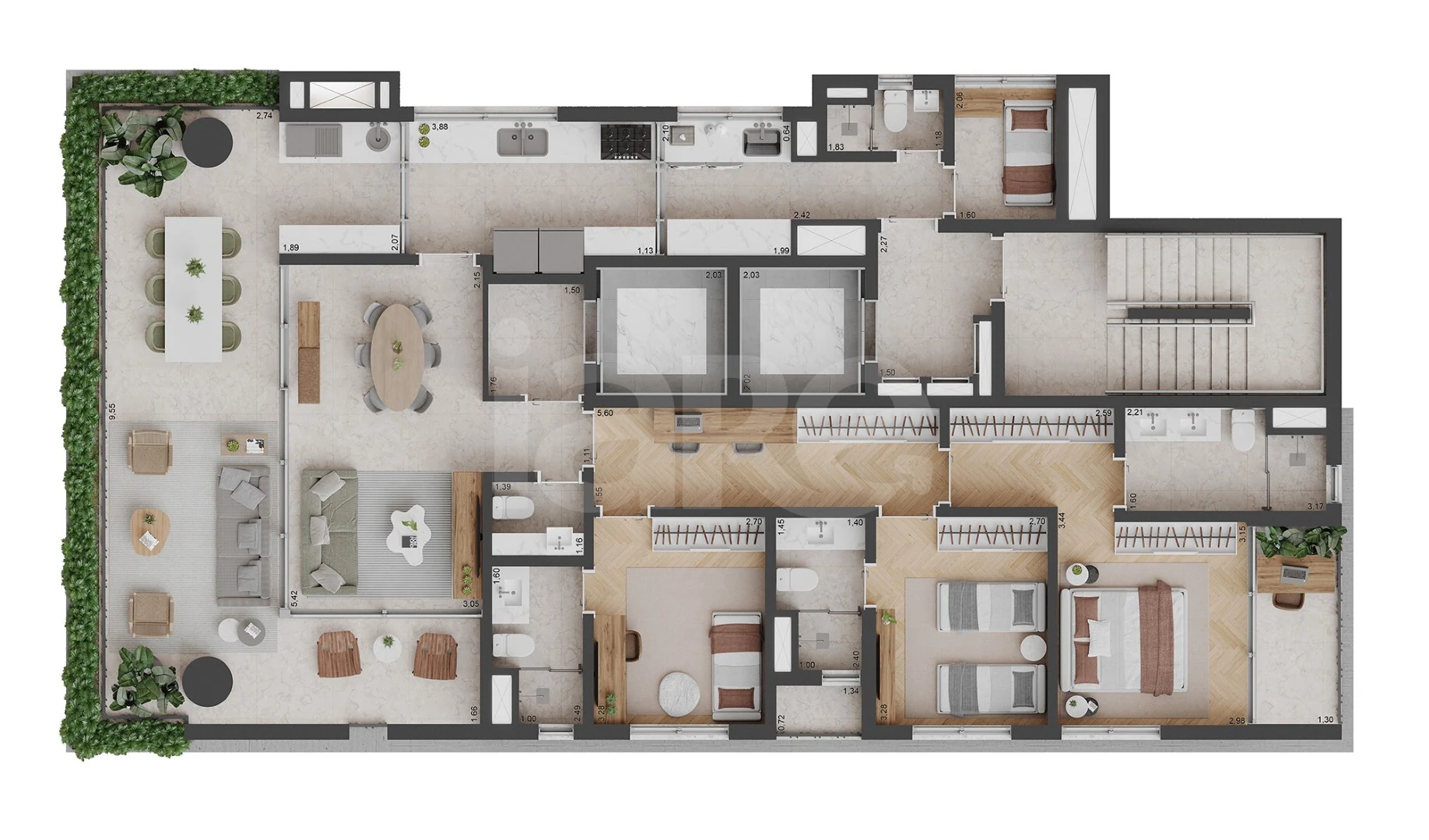 Planta — Apartamento 167,14 m²