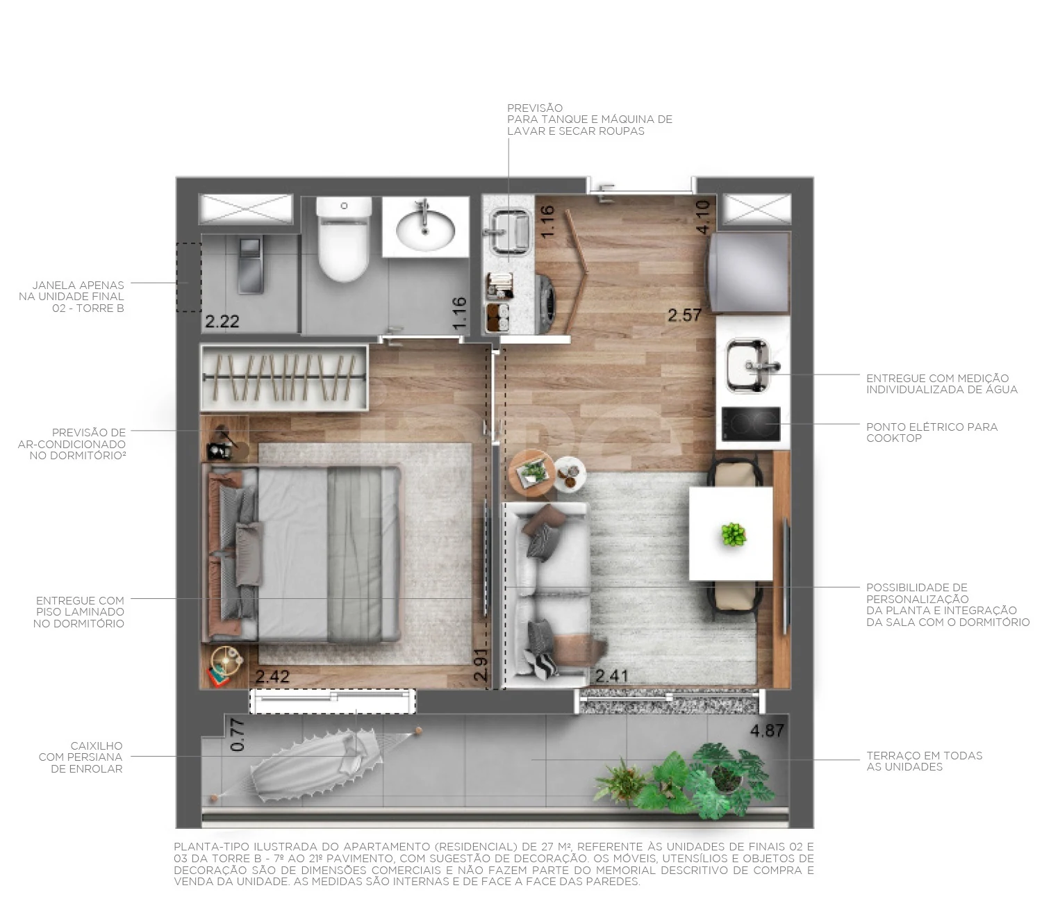 Planta — Apartamento 27,88 m²