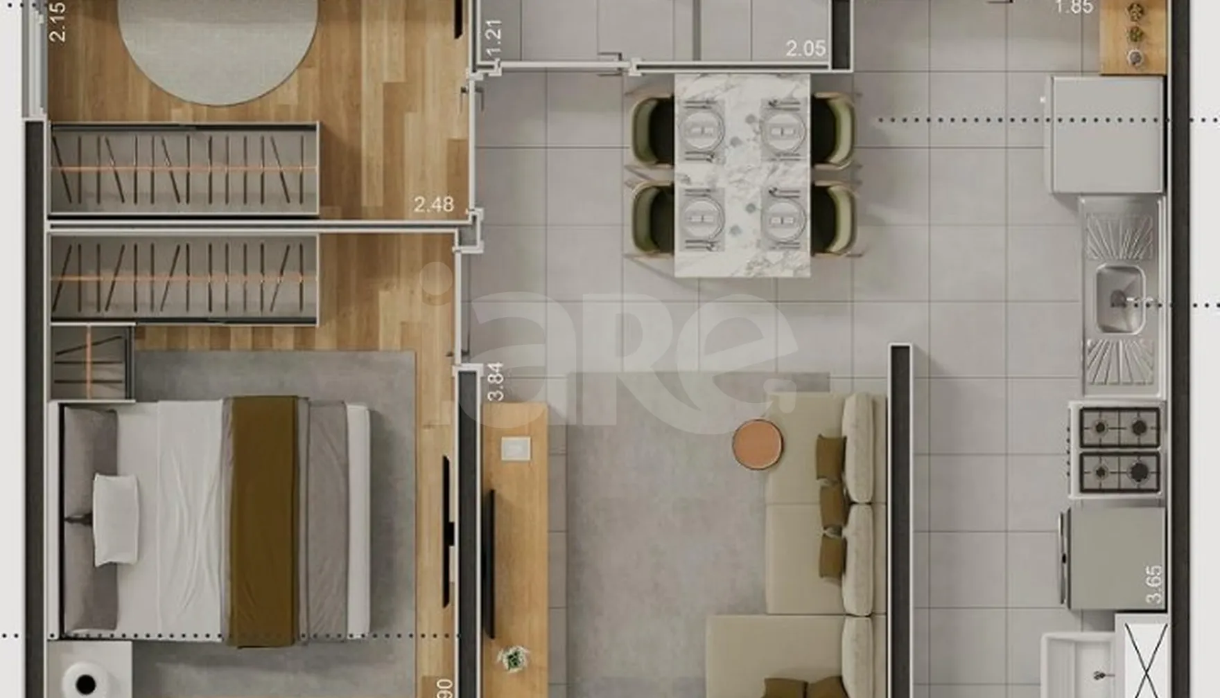 Planta — Apartamento 37,04 m²