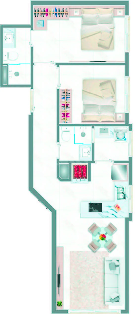 Planta — Apartamento 104,81 m²
